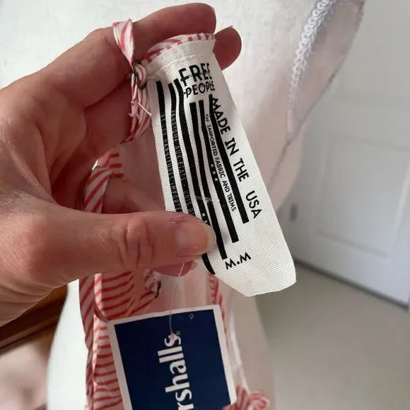 NWT Free People Garden Grove Pink and White Striped Palm Tree Print Slip Dress - Picture 12 of 12